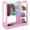 Kids Dress Up Storage Hanging Armoire Dresser Costume Closet W/ Mirror Shelves